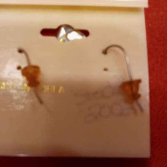 VTG 1970'S ALPACA MEXICO HANGING PEIRCED ABALONE & SILVER TONE METAL EARINGS - Picture 3 of 3